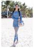 Women's Two-Piece Long Sleeve Quick-Dry Surfing Suit with Sun Protection