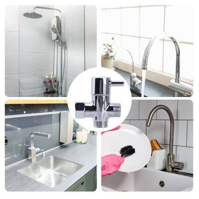 Convenient 3 Way Water Adapter Practical 3 Way Shower Attachment 3 Way Diverter Valve G1/2 Inch Brass Shower Switches