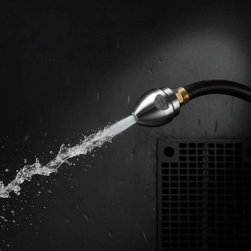 Drain-Cleaning Nozzle High-Pressure Drain Cleaning Nozzle Threaded Metal for Plumbers, Pipe Washing
