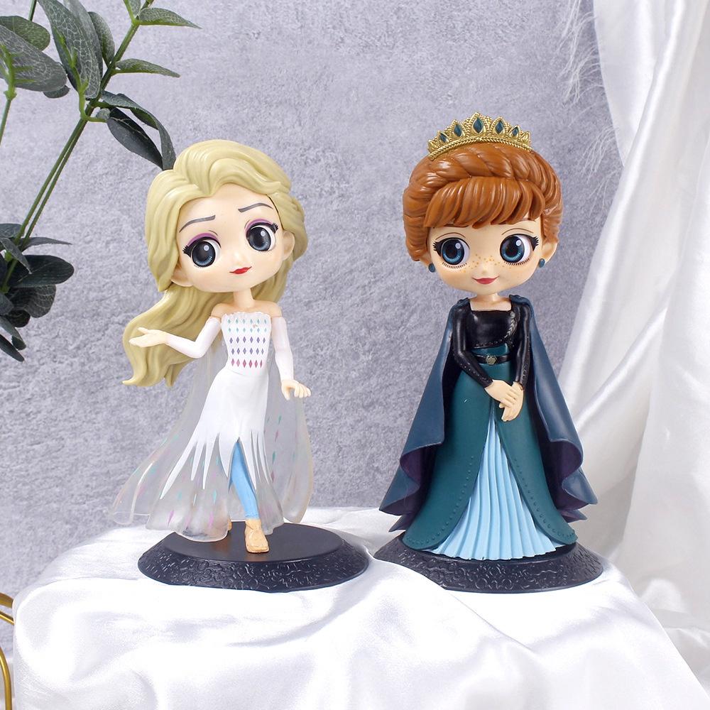 Figurină de Acțiune Elsa Anna 15cm Jucărie Model Topper Tort Decor Acasă Cadou de Ziua de Naștere