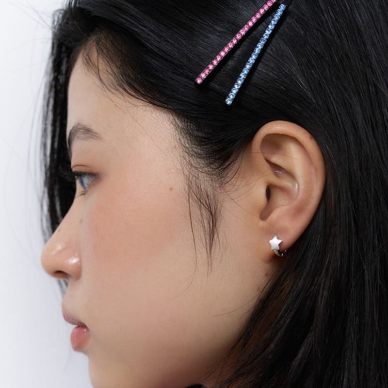 geegee [silver925] mini star one touch earring