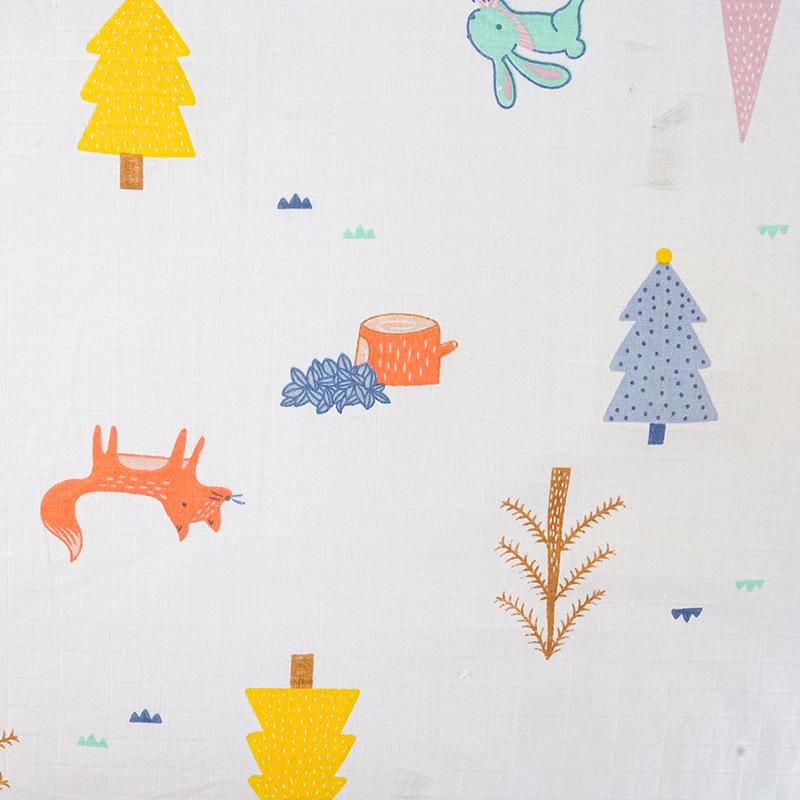 Baby Cotton Double-Layer Gauze Swaddle: Cartoon Towel Blanket & Sleepwear for Newborns - Spring/Summer