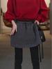 Elegant Early Spring Women's High-Waisted Woolen A-Line Skirt - French Style Short Skirt