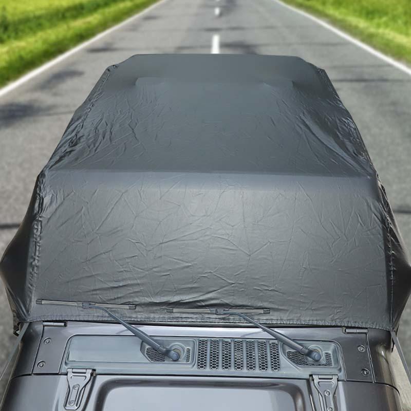 Vanntett allværs frontrute solskjerm i skinn bildeksel Passer til Jeep Wrangler JL 4-dørsversjon 2018-2023 Eksteriørtilbehør