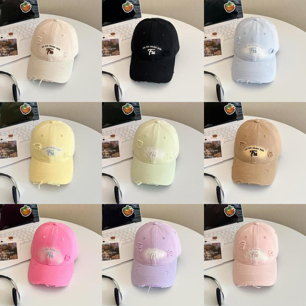 Summer Outdoor Sun Protection Baseball Cap With Embroidered Letters For Women And Teens