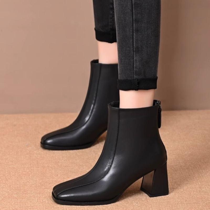 New Style Shoes - Slimming Ankle Boots with Fleece Lining and High Heels