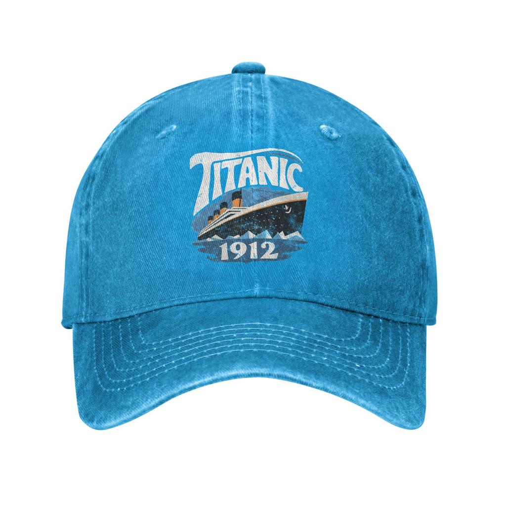 Vintage Titanic  Ship Icebergs History Baseball Caps Unisex Distressed Washed Snapback Hat  Outdoor Summer  Gift Hats Cap