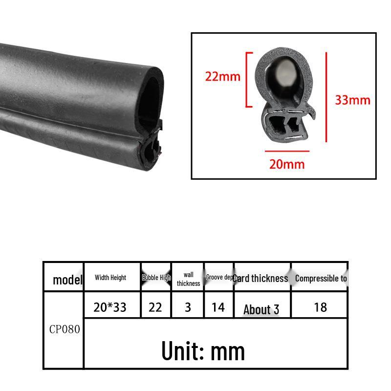 High-Temperature Resistant U-Shaped Rubber Sealing Strip for Dustproofing Electrical Cabinets and Car Doors