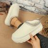 Fashion Women Snow Boots Chunky Platform Fluffy Slippers Thick Bottom Non Slip Sports Plush Boots Woman Winter Fashion Cotton Shoes