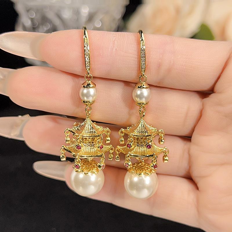 New Necklace Earring Accessories Versatile Ethnic Style Collarbone Chain Retro Pendant Chinese Bead Niche Female