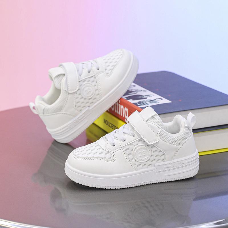 Boys' Shoes Children'S Mesh Breathable Little White Sports Shoes Medium And Older Children'S Low-Top Board Shoes