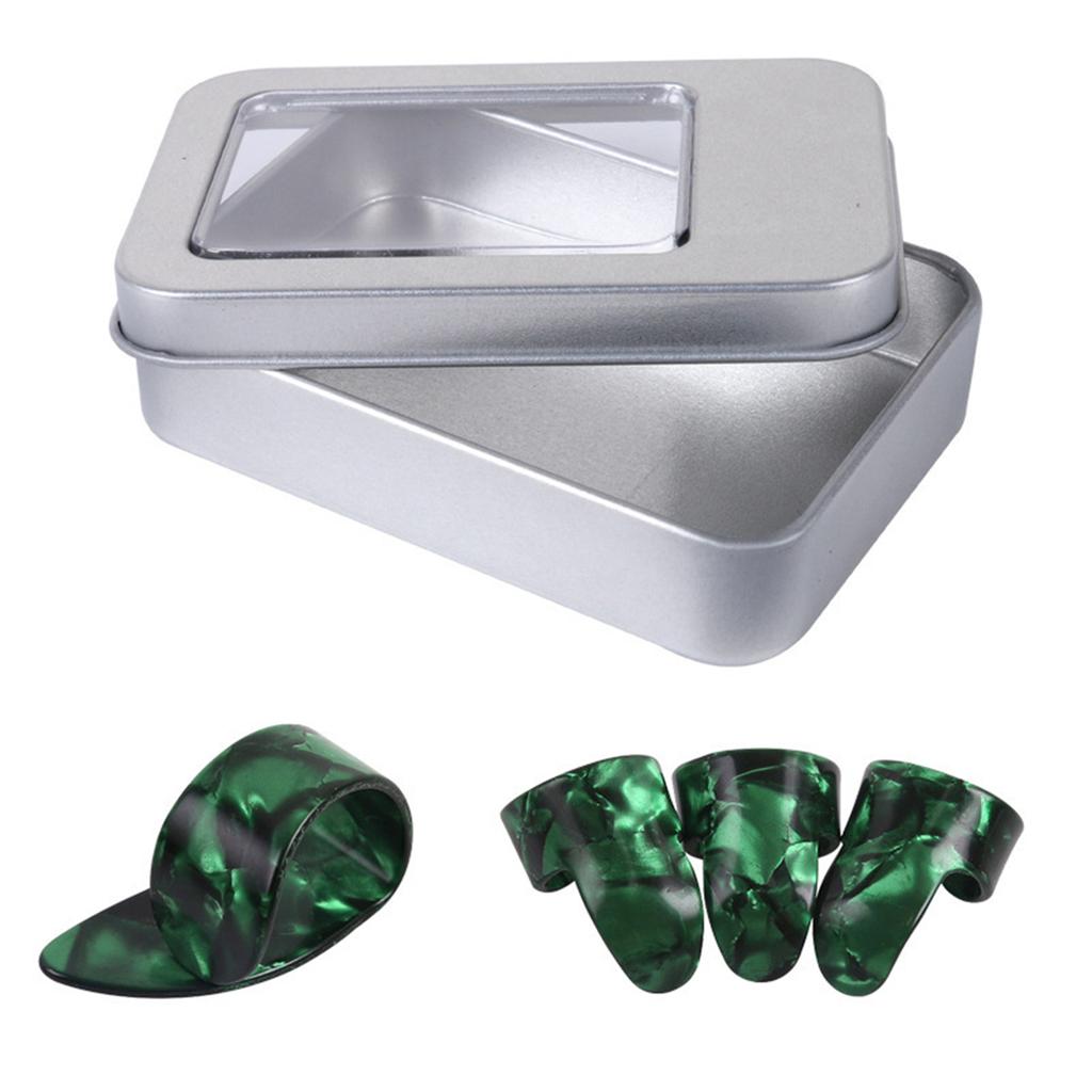 4Pcs Thumb and Finger Picks Medium Flat Thumbpick Guitar Thumb Picks for Acoustic Guitar Accessories Enduring