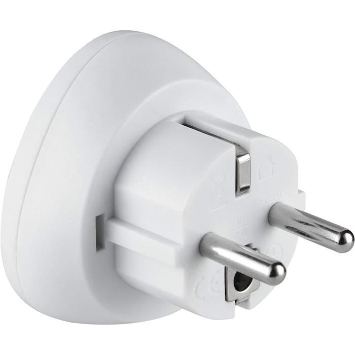 Adaptateur De Voyage - Electraline - 70058 - UK Vers France/Europe - Protection Enfant - Blanc
