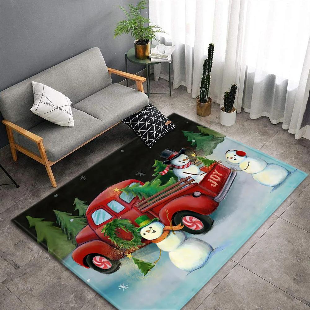 Christmas Carpet for Living Room Home Decoration Rugs Santa Claus Kids Room Children Bedroom Bedside Mats New Year Gifts