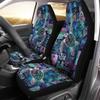 Bulopur Multicolor Polyester Universal Fit Car Truck SUV Van Automotive Seat Covers, 2pcs Front, Hibiscus Floral & Sea Turtle Print