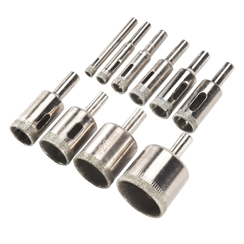 ABBY-Diamond Drill Bits,10Pcs 6-32Mm Hole Saw Diamond Drill Bit Hollow Core Drill Bit Set For Diamond Coating, Carbon Steel For