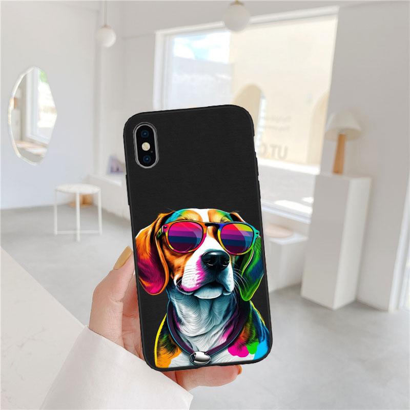CJ16 Beagle Dog Soft Shell Phone Case for iPhone 16 15 14 13 12 Pro Max Plus Mini