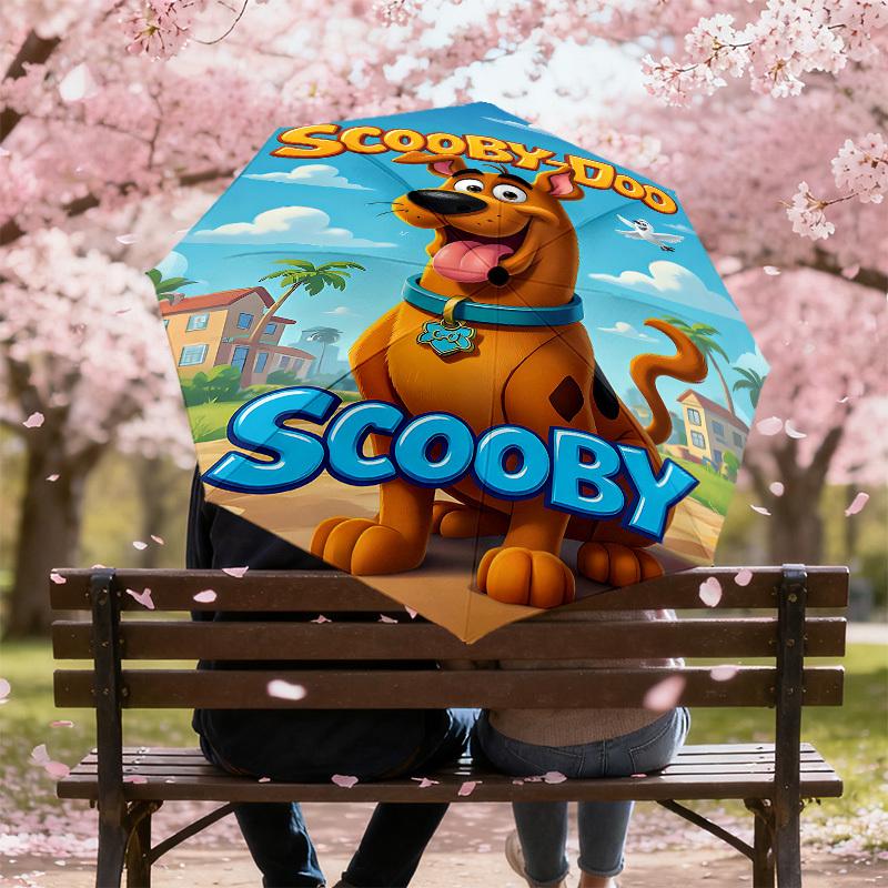 1PC Warner Scooby-Doo Scooby Automatic Open/Close Umbrella with Windproof, 107-Rib Sturdy Canopy, Durable Ribs, Fashionable Design, Outdoor Accessory