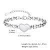 Quanxi Women's Heart-Shaped Gold Bracelet: Stainless Steel Jewelry Watch Strap