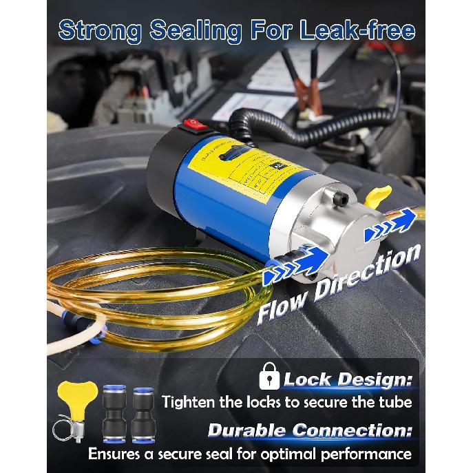 12V Electric Scavenge Suction Transfer Change Pump Oil Transfer Pump 1-4L/min Motor Oil Diesel Extractor Pump For Car