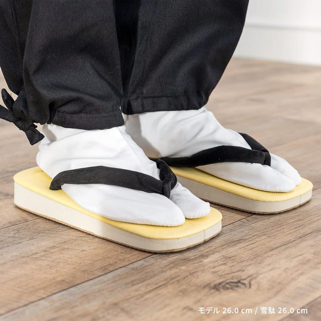 Kyoetsu Geta Sandal Sandals with Sponge and Heimilon Straps (LL (28cm), Black)