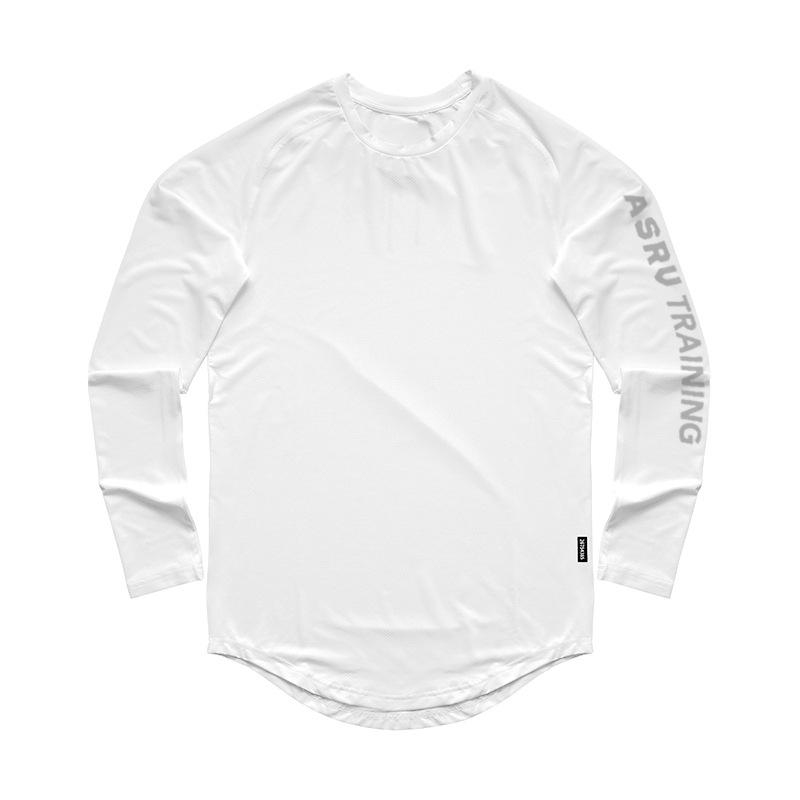 

Мужская весенняя быстросохнущая сетчатая спортивная футболка с длинными рукавами M белый