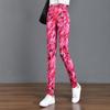 Autumn 2024 Slim Fit Floral Green Women's Stretchy Pants