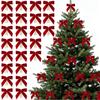 24 Pcs Velvet Christmas Bows with Twist Tie 3.5 Inch Pre-Tied Vintage Velvet Ribbon Bows for Wreath Tree Gift Wrapping DIY Craft Party Favors Home