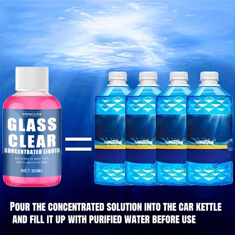 Concentrated Car Glass Coating Waterproof Windshield Wiper Fluid, Keeps Surfaces Smooth, Rainproof, and Anti-Fog Without Streaks,