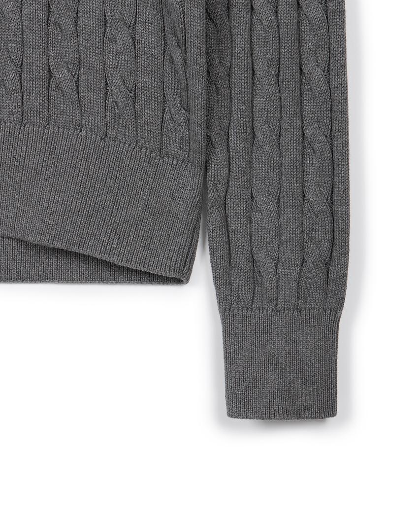 USPOLOASSN Cable Half-Zip Knit_Melange Gray