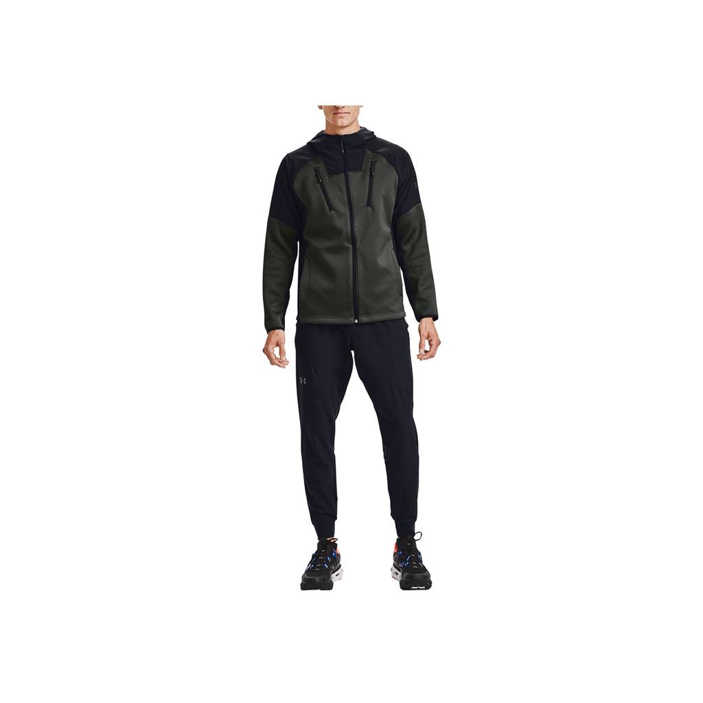 Under Armour Recover Color Block Sports Hoodie Jacket Men Jackets Green 1357473-310
