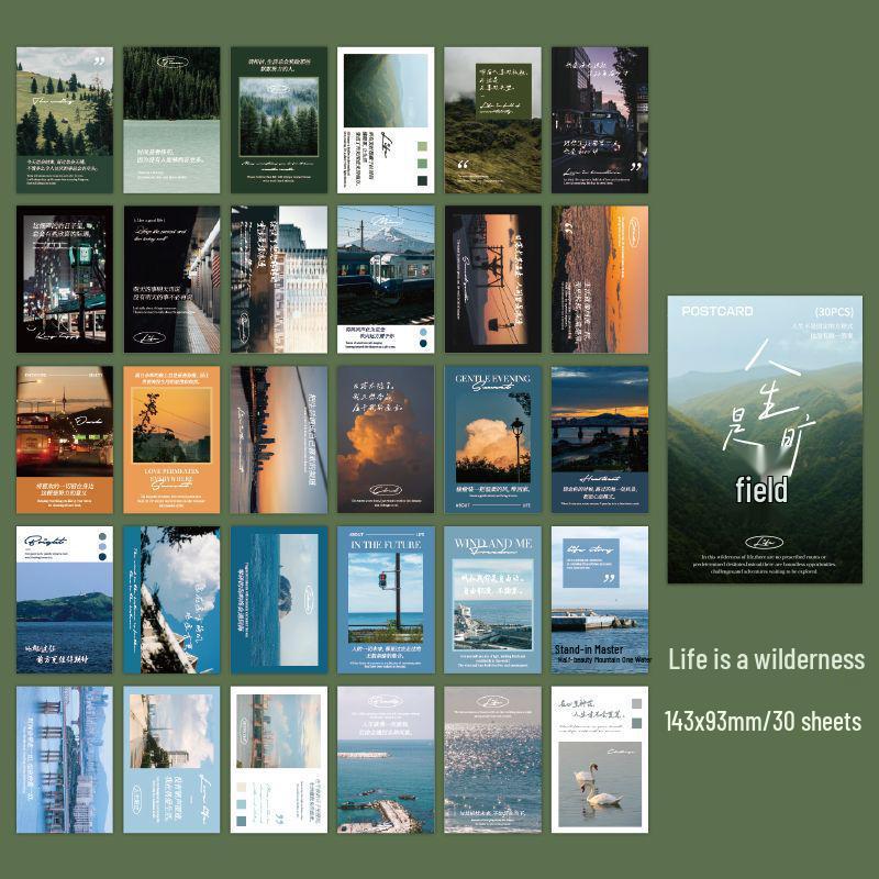 Spring Mountain Escape Postcard Set: 30 Sheets of Inspirational Scenery & Text