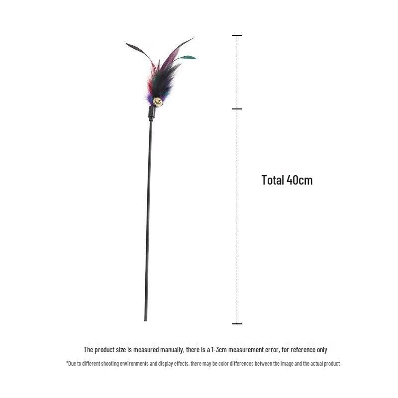 Bunte Feder Katzenangel mit Glöckchen - Langlebiges, Bissfestes Interaktives Spielzeug