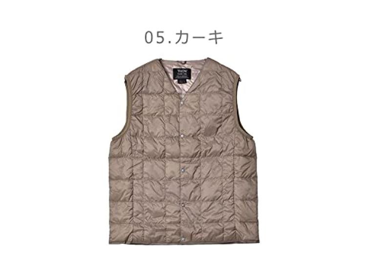 TAION Button Inner Down Navy Men's V-Neck Vest, TAION-001, Medium,