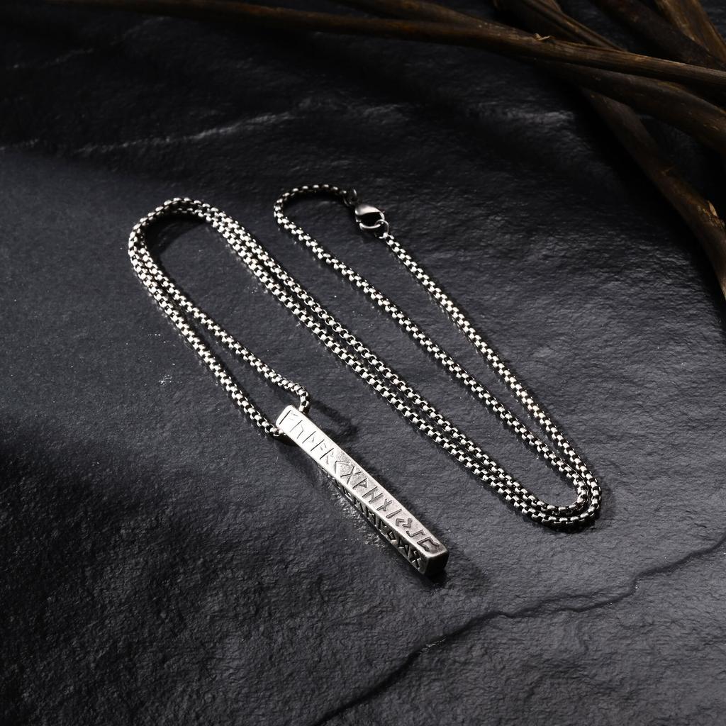 Rero Viking Pendant Necklace for Men,Stainless Steel Mobius Geometric Twisted Column Pendant Collar,Vintage Jewelry for Male