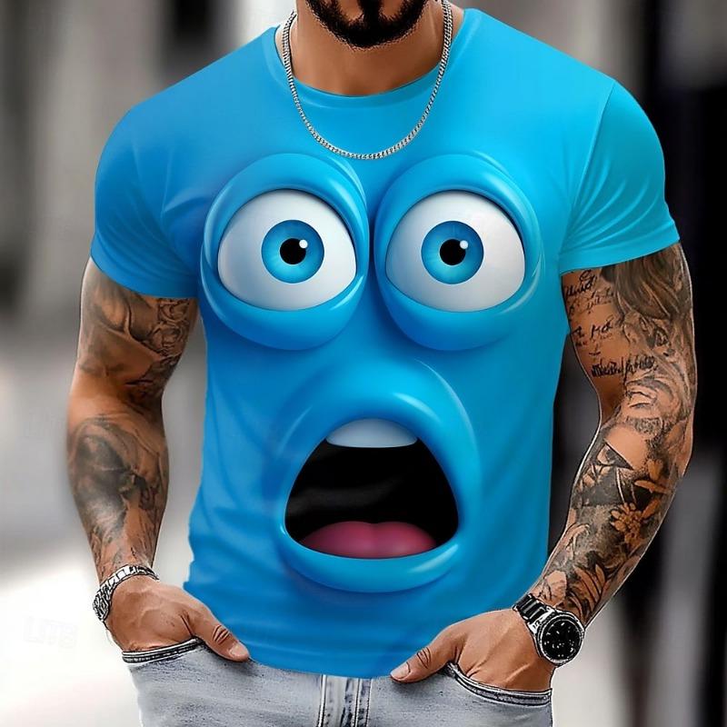 Classic men's T-shirt printed summer outdoor round neck short sleeved top street loose T-shirt men's oversized clothing