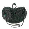 WHTUOHENG Gold Metall Box Abendtaschen Geldbörsen Herzform Diamant Strass Kristall Tasche Luxus Damen Hochzeit Handtasche