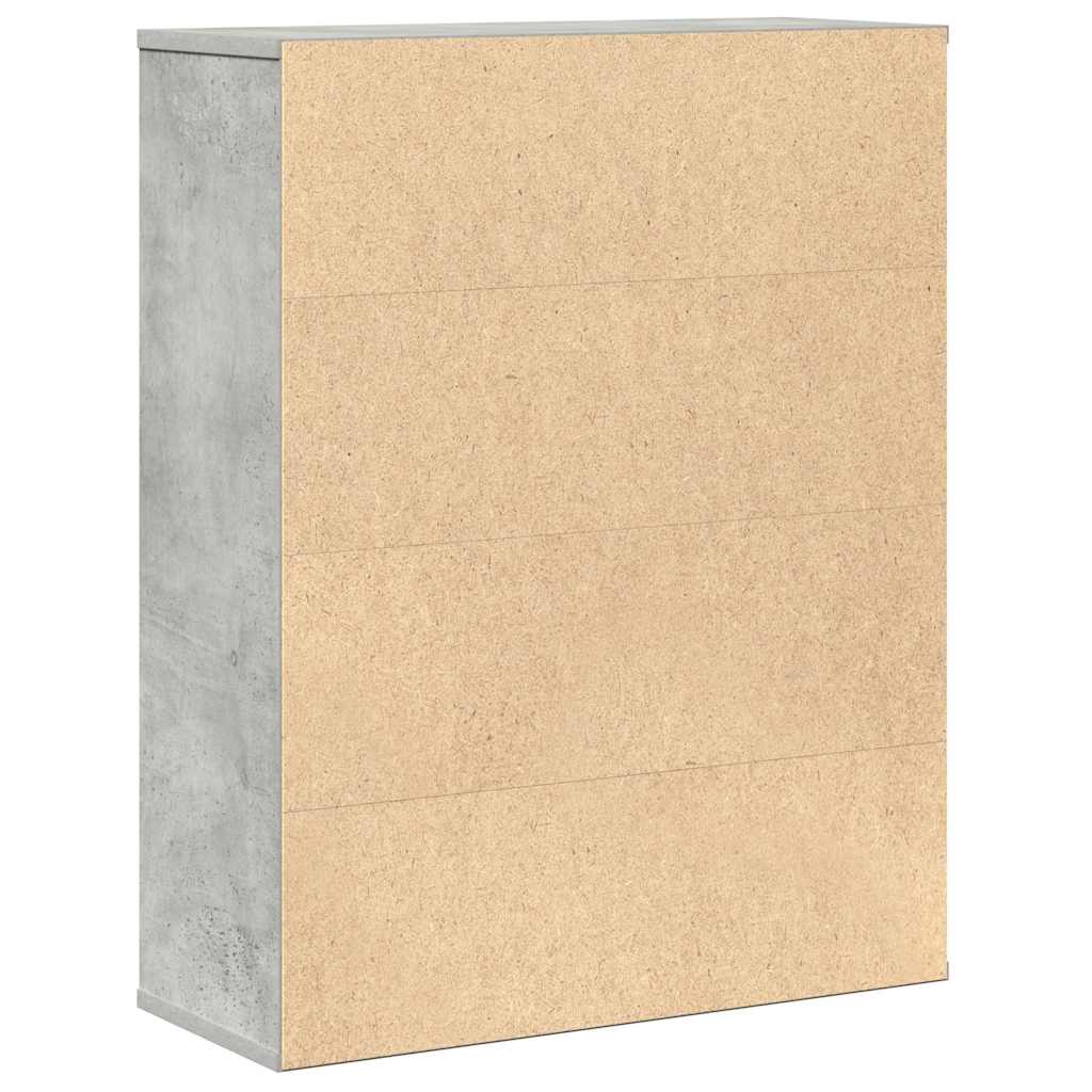 Bookshelf Concrete Grey 60 x 24 x 76.5 cm Engineered Wood