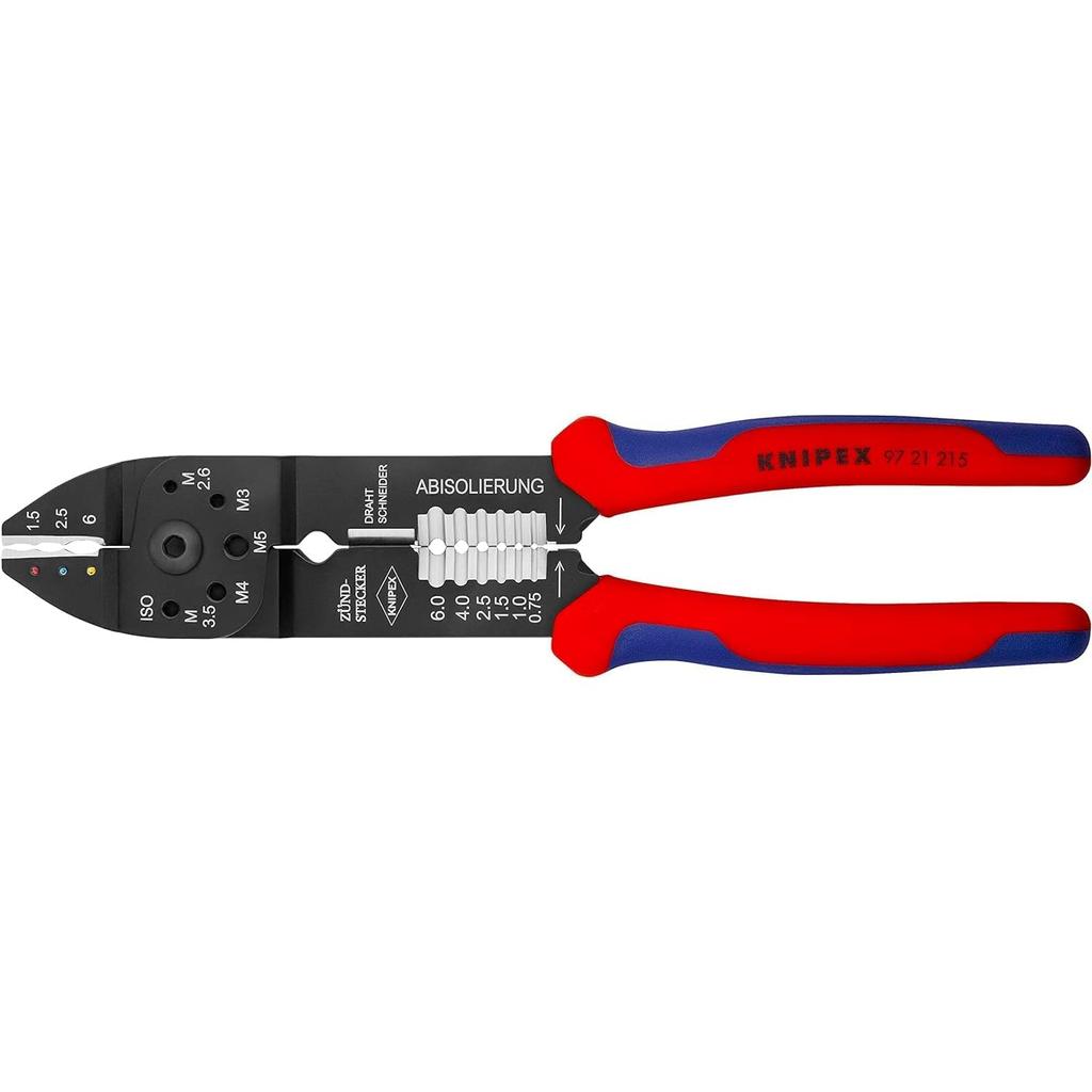 Knipex Crimping Pliers for Insulated Terminals 215mm 9721-215