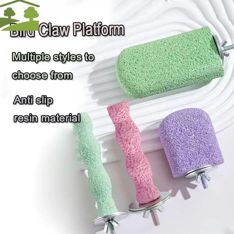 Durable Resin Bird Cage Perches 4PCS Stone Chew Toy For Parrots Natural Beak Care