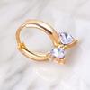 1 Pair Women Circle Earrings, Bow Design Zinc Alloy Earrings with Transparent Cubic Zirconia, Goddess Style Earrings for Daily Wear Work Party