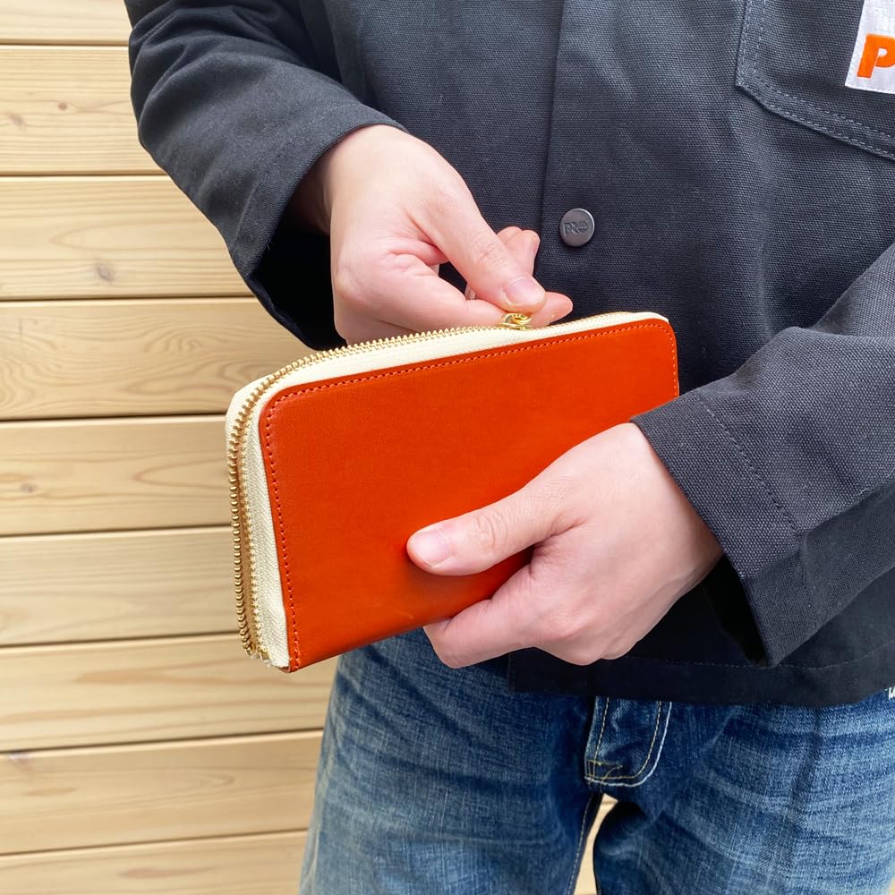 PAIDiA Men's and Women's Bifold Wallet, Popular Round Wallet, Genuine Leather, Brand Name, Coin Purse, Card Slots, Zipper Organizer, Stylish Leather,