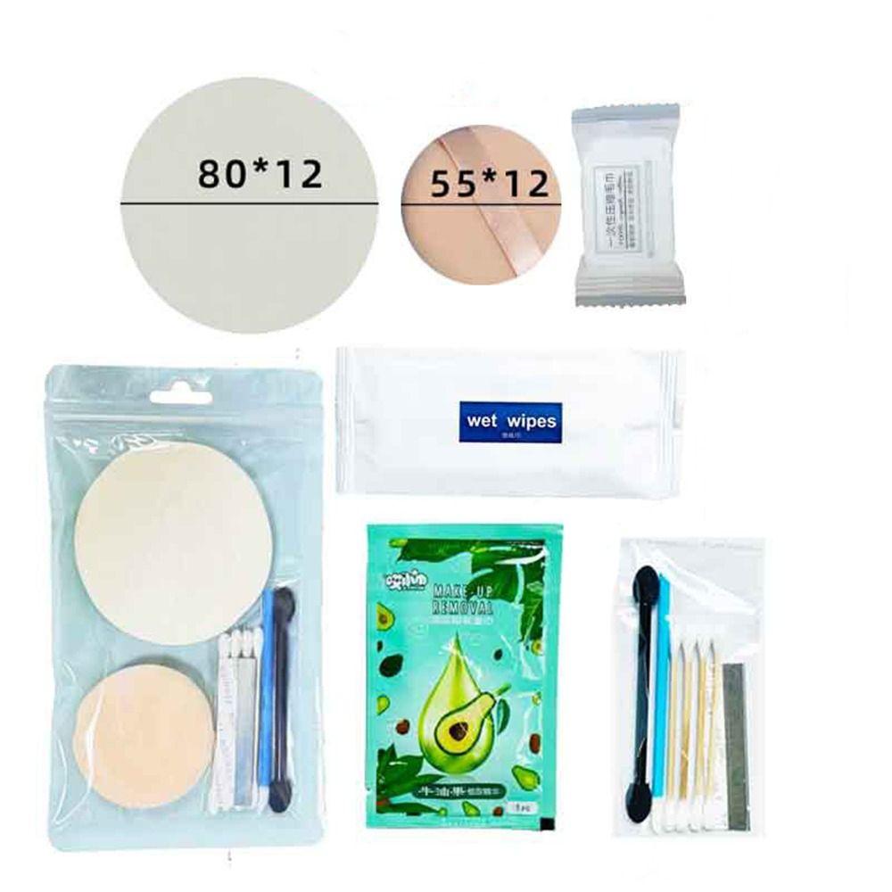 Quick Blending Disposable Makeup Set Soft Dry Wet Use Beauty Tools Makeup Supplies Lip Brushes Powder Puff Kit