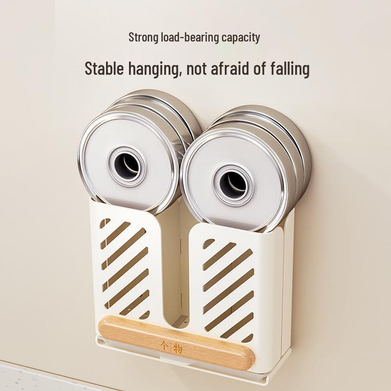 Wall-Mounted Chopstick & Spoon Holder: Cream Style, No-Punch Installation, with Drainage Function