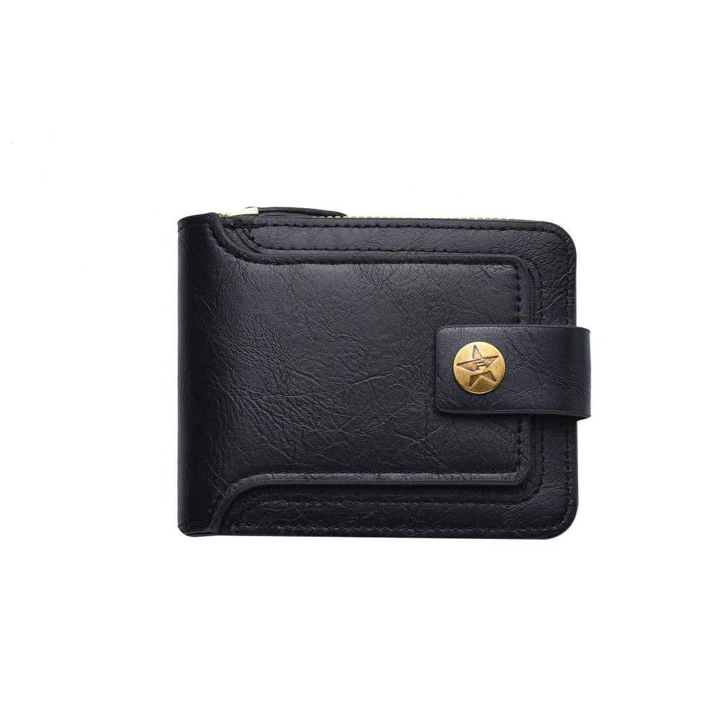Men's Retro Short Zipper Wallet - Multi-card, Large Capacity, Fashionable Carry-on (2025)