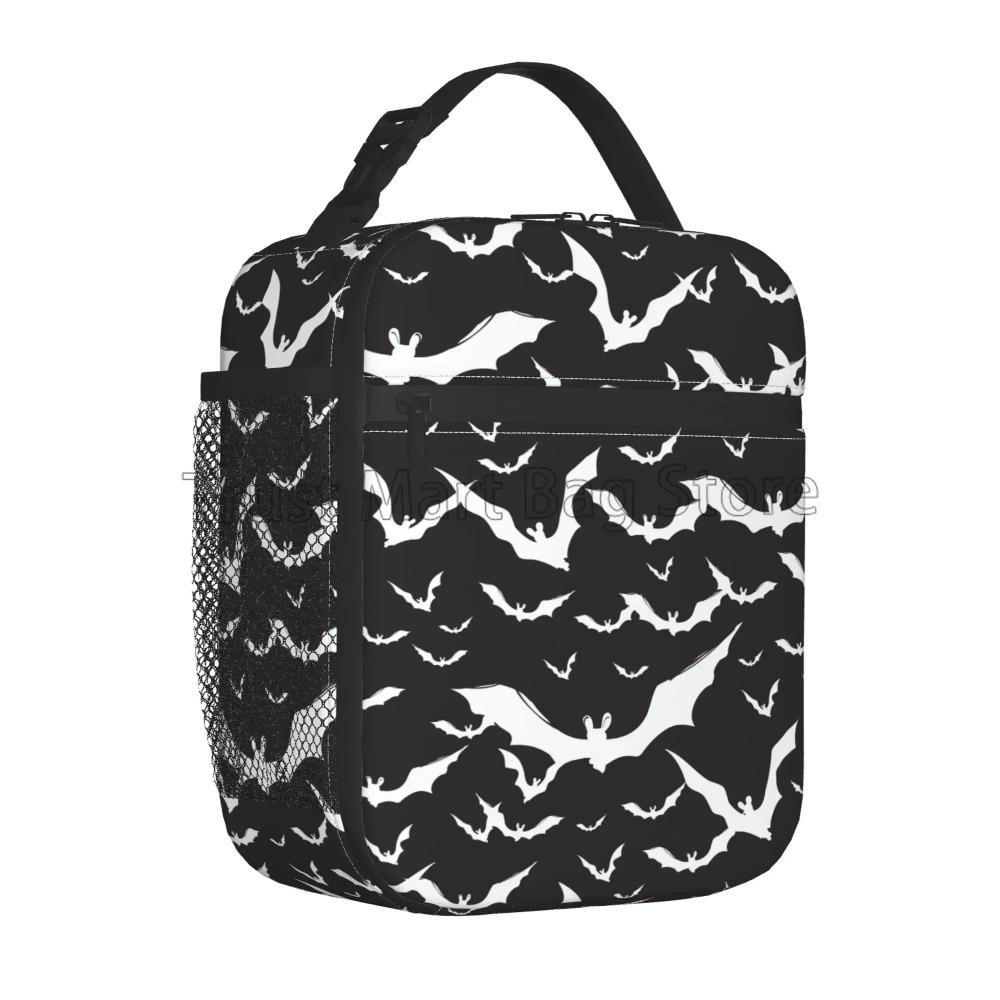 Halloween Fledermäuse Isolierte Lunchtasche Wiederverwendbar Tragbar Wasserdicht Lunchbox Kühltasche Thermisch Oxford Bento Tragetasche für Arbeit Picknick