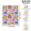 Cartoon Donut Print Flannel Throw Blanket Reversible All Season Soft Durable Office Nap Gift