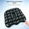 Inflatable Seat Cushion Adjustable Air, Multi-Cell Press-to-Inflate Pad, Contoured Black Polyester for Vehicle C