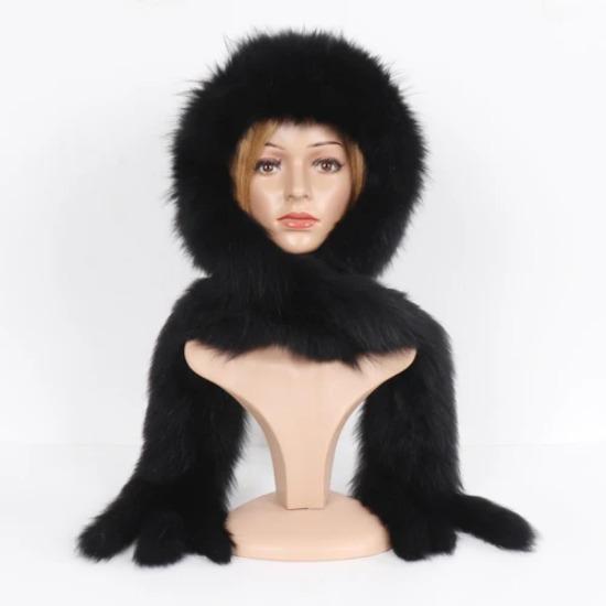 

Русская Зима Женская Вязаная Шапка из Натурального Лисьего Меха Шарф Натуральная Теплая Меховая Шапка Шарфы Женская Роскошная Шапка из Натурального Лисьего Меха Муфта