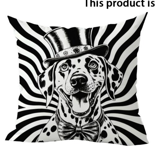 1pc Dalmatian Dog Print Throw Pillow Covers, Retro Black White Spotted Dog Cushion Cases for Home Decor